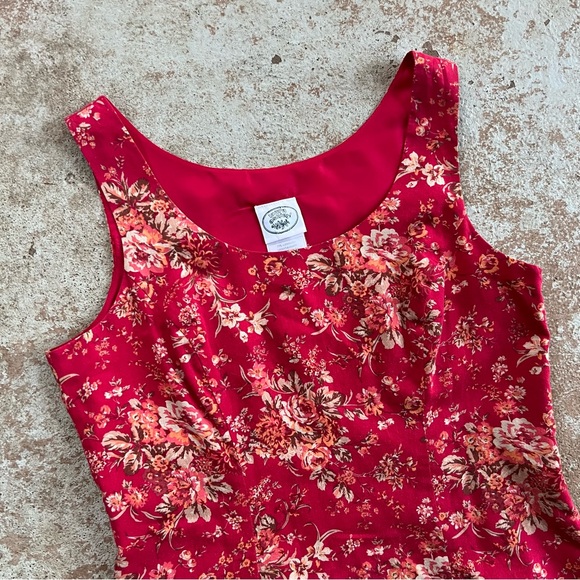 Vtg Laura Ashley Mini Dress Sz 8 Pink Floral sleeveless 90s Cottagecore Bodycon - Picture 2 of 14